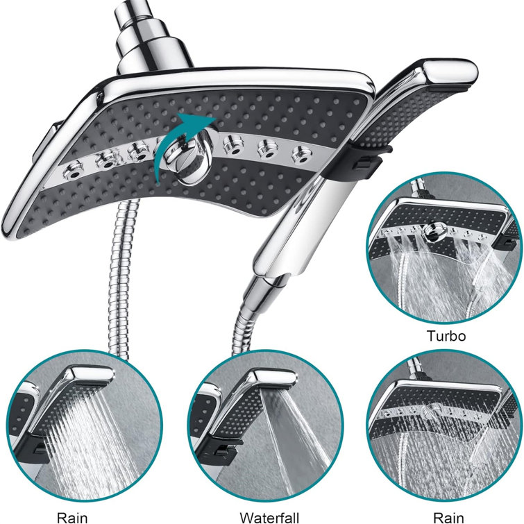 YITAHOME Rain Dual Shower Head 1.8 GPM GPM Wayfair Canada